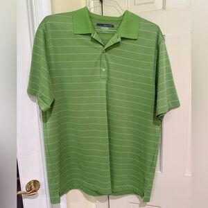Greg Norman Play Dry Golf Polo Shirt | Men’s Size L | Green Striped